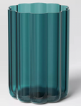 Green Ribbed Glass Cup