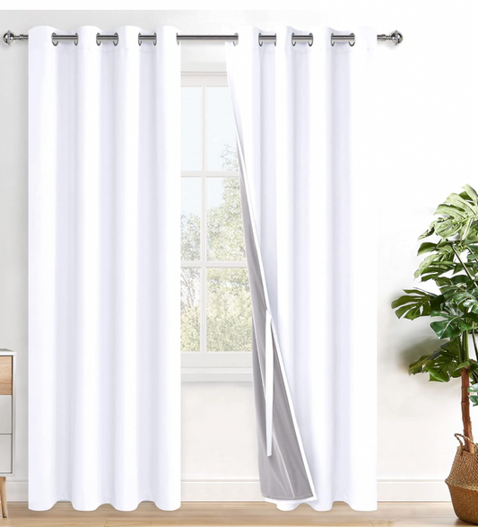White Black Out Curtains