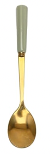 Gold Spoon with Ceramic Handle