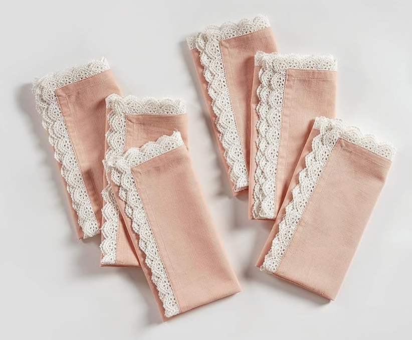 Pink Napkin with Lace