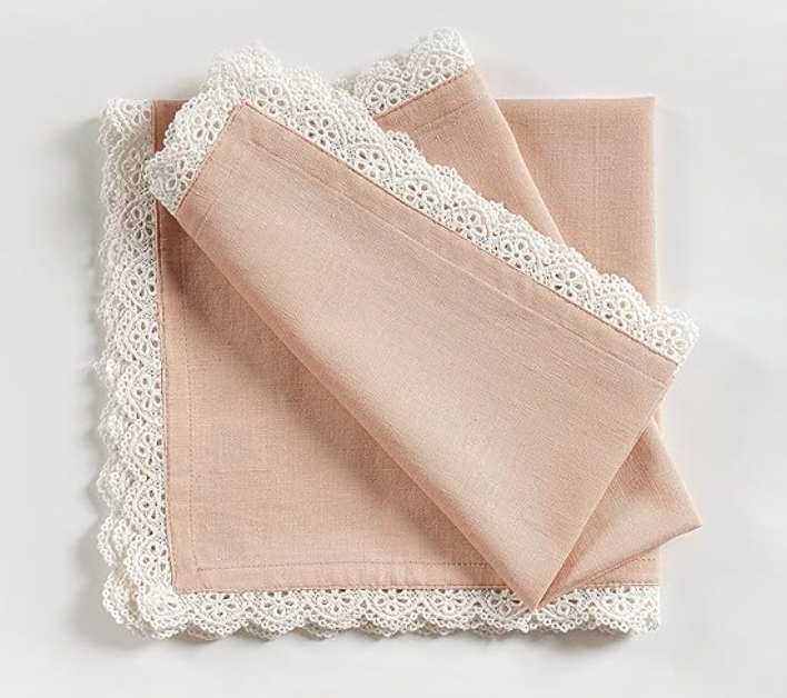 Pink Napkin with Lace