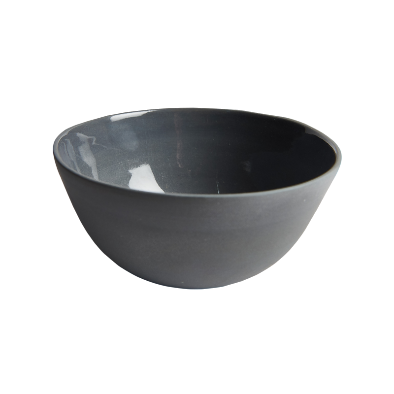 Matte Dark Grey Bowl w/ Polished Interior