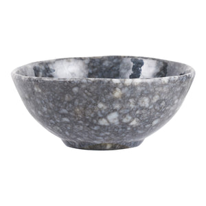 Md Grey Glossy Bowl With White Speckles