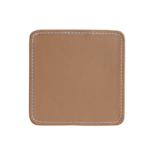 Double-Sided Scarlett Red & Beige Leather Coaster