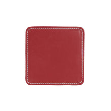 Double-Sided Scarlett Red & Beige Leather Coaster