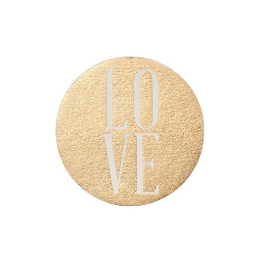Gold "Love" Paper Coaster