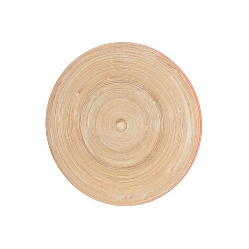 Wood Circular Coaster With Orange Edges