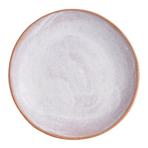 Md Pink And White Plate With Brown Speckled Bottom