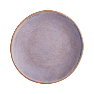 Md Purple Plate With Brown Speckled Rim And Bottom