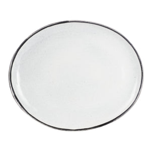 Light Grey Platter With Black Rim