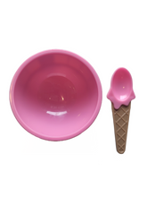 Pink Purple Ice Cream Bowl and Spoon