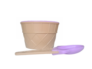 Purple Plastic Ice Cream Bowl and Spoon