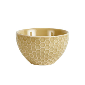 Sm Cream Hexagon Patterned Bowl