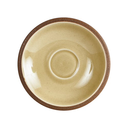 Md Speckled Beige Tea Cup Saucer With Brown Rim