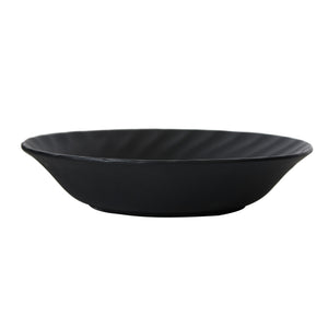 Md Shallow Black Bowl With Design