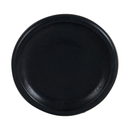 Sm Black Plate With Rounded Rim