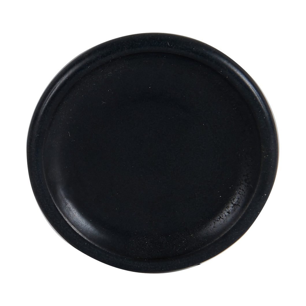 Sm Black Plate With Rounded Rim