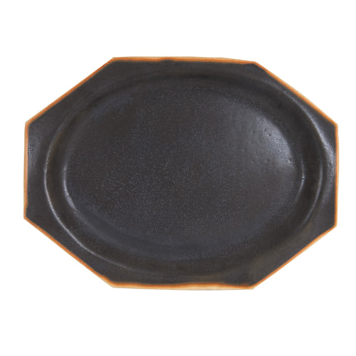 Lg Black Hexagon Platter