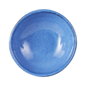 Sm Shallow Blue Bowl With Dark Rim