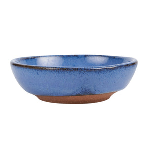 Sm Shallow Blue Bowl With Dark Rim