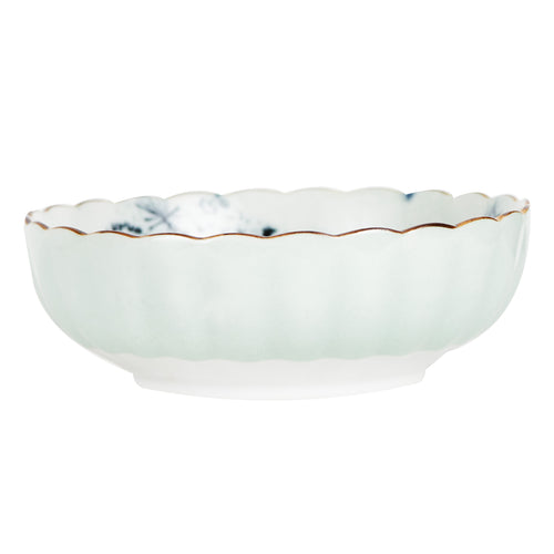 Sm Light Blue Bowl With Black And Silver Interior