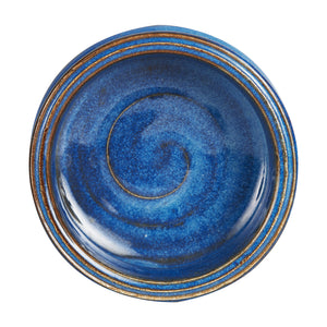Sm Blue Bowl With Brown Swirl