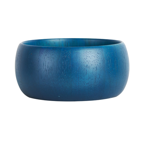 Sm Blue Wood Bowl