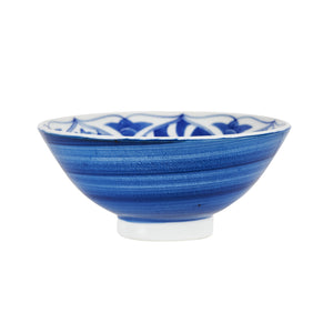 Md Blue Bowl With Patterned Interior