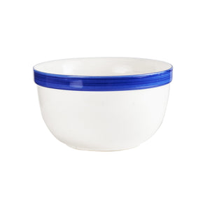 Sm White Bowl With Blue Rim