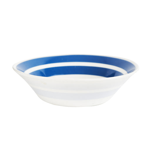 Md White Bowl With Blue Rings