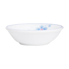 Sm Asian Inspired Shallow White Dish With Blue Accents