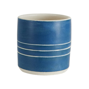 Blue Cup With White Stripes