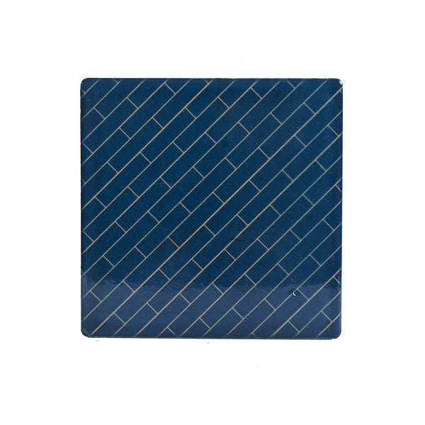Dark Blue Coaster w/ Brick Design
