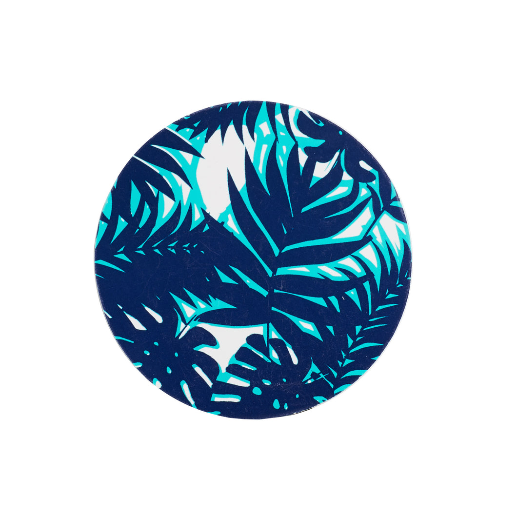 Paper Coaster w/ Blue Foliage Pattern