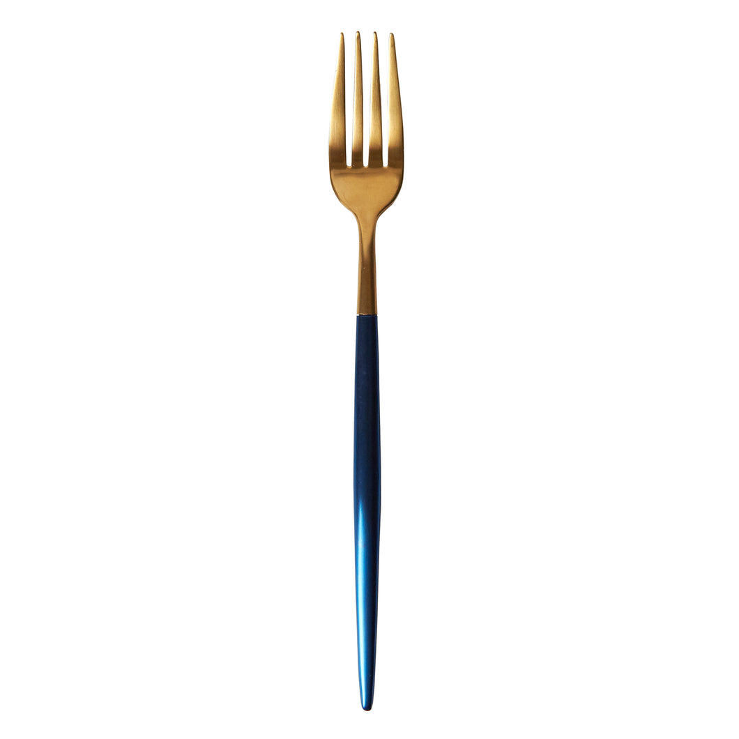 Gold Fork w/ Dark Blue Handle
