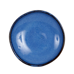 Sm Blue Dish With Dark Rim