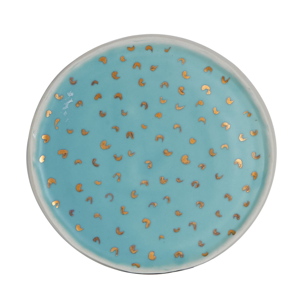 Md Blue Plate With Gold Markings