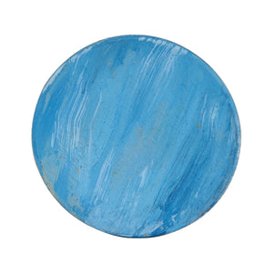 Sm Blue Painted Wood Plate