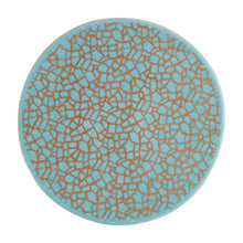 Blue Ceramic Trivet w/ Gold Design