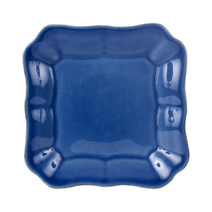 Sm Square Dark Blue Plate With Wavy Edges