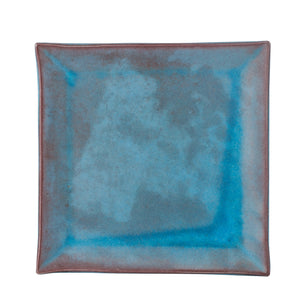 Lg Square Multi-Tone Blue Plate With Dark Edge