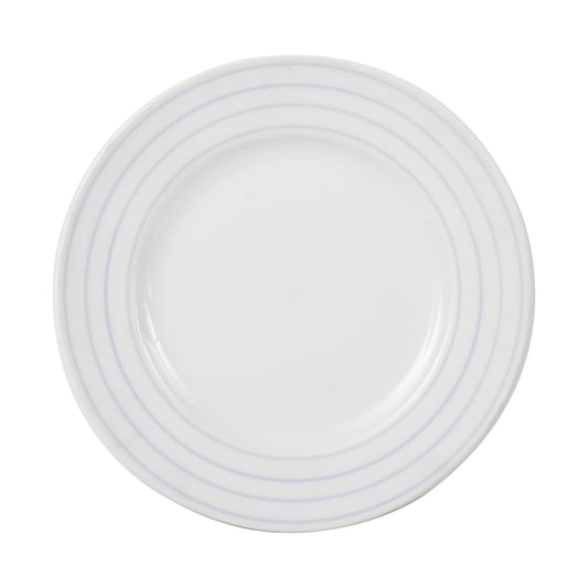 Lg White Plate With Blue Ring Pattern