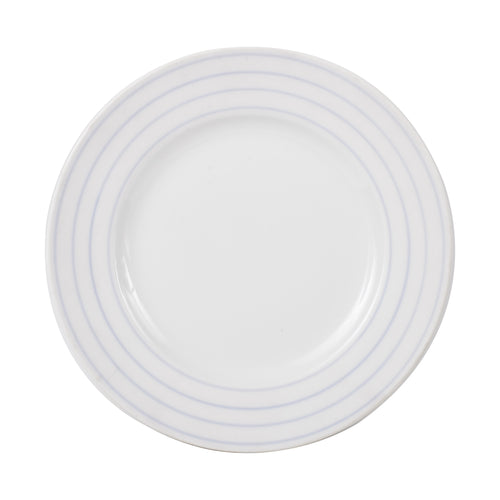 Lg White Plate With Blue Ring Pattern