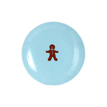 Md Light Blue Plate With Different Brown Christmas Designs