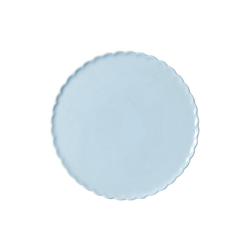 Lg Light Blue Plate With Wavy Edges