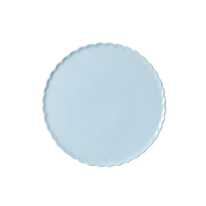 Lg Light Blue Plate With Wavy Edges