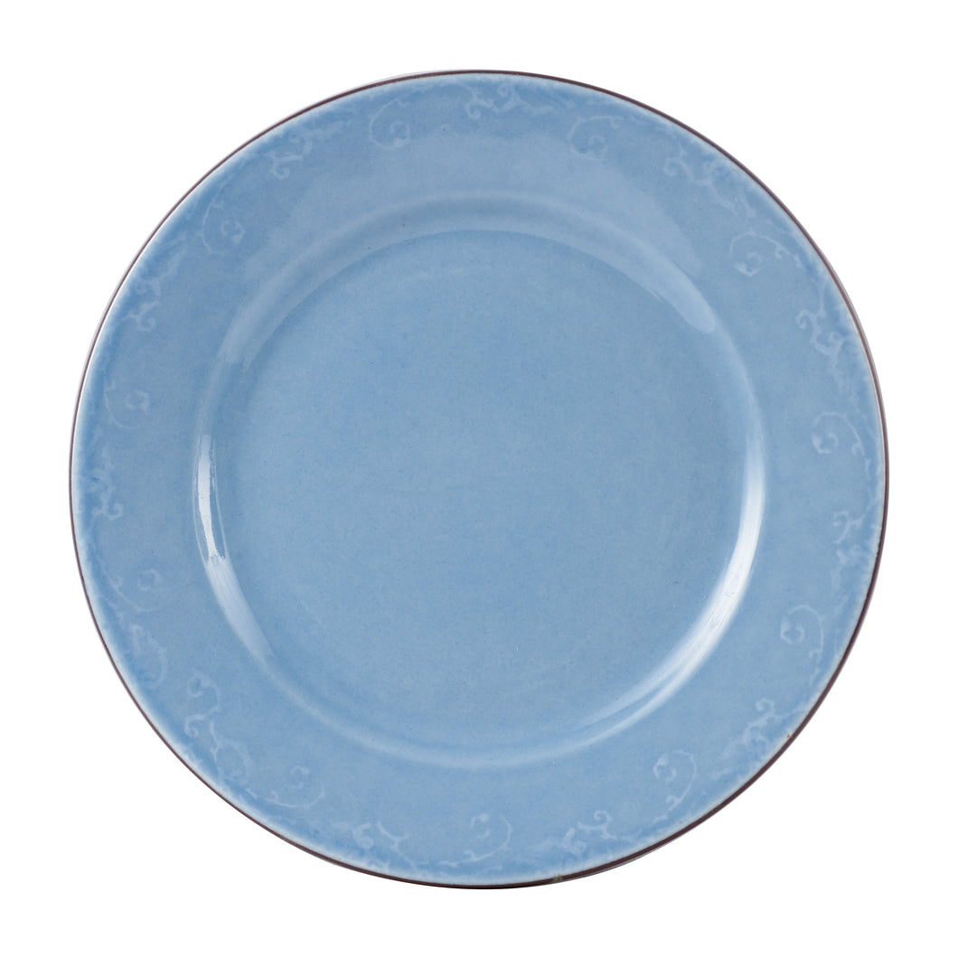 Lg Blue Plate With Dark Rim