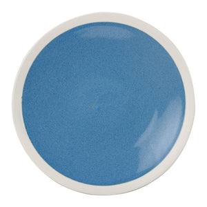 Lg White Rimmed Blue Plate