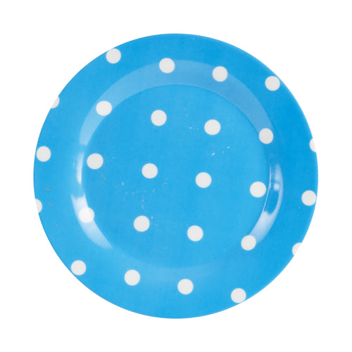 Md Bright Blue Plate With White Dots