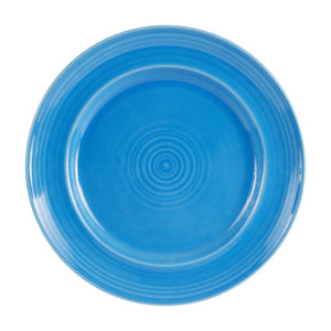 Lg Blue Ringed Plate